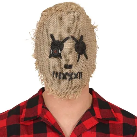 maska szmaciana lalka brazowa jutowa guirca