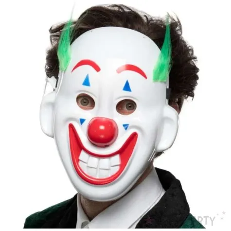 maska wesoly klaun biala partypal