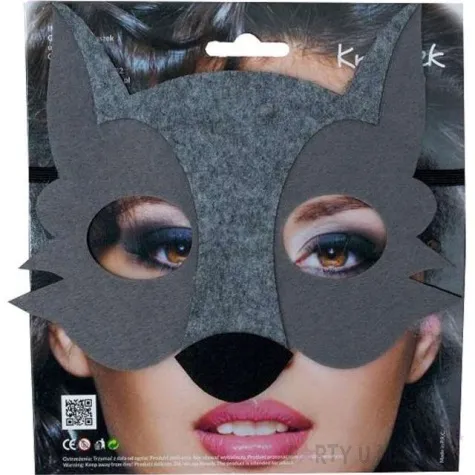 maska wilk filcowa szara kraszek