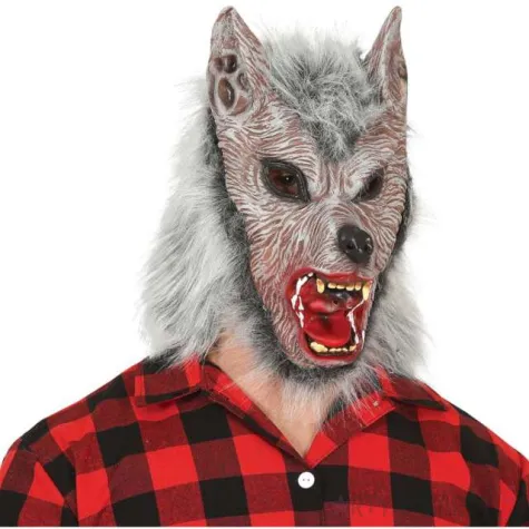 maska wilkolak szara lateksowa guirca