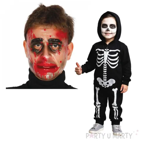 maska zakrawawiona twarz transparentna guirca