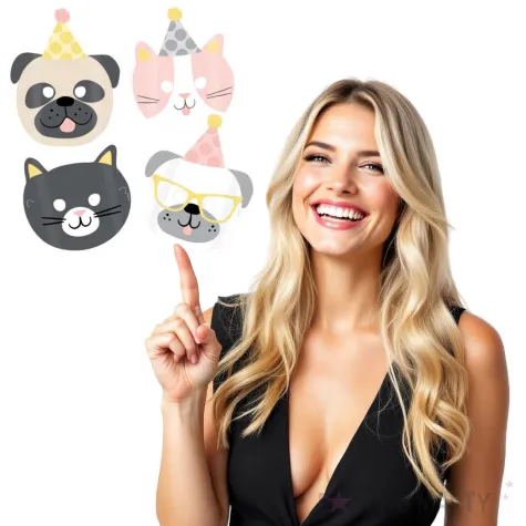 maski hello zwierzaki papierowe amscan 8 szt