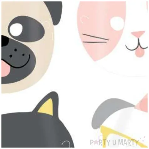 maski hello zwierzaki papierowe amscan 8 szt