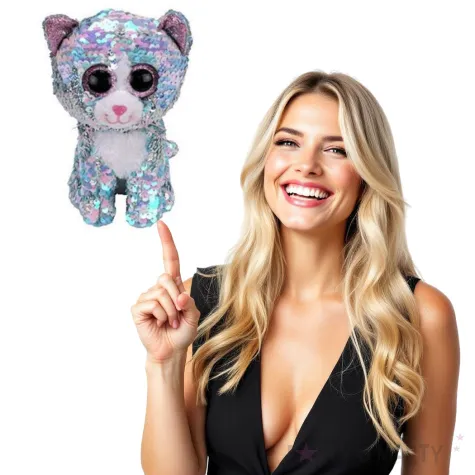 maskotka cekinowy kotek godan