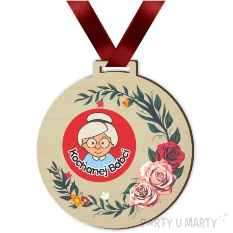 medal drukowany kochanej babci odznaka drewniany 72 mm