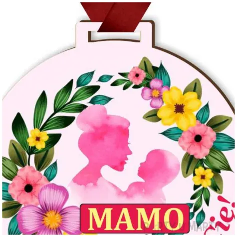 medal drukowany mamo kocham cie bialy 72 mm