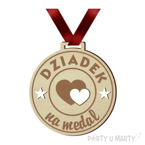 medal dziadek na medal drewniany 72 mm