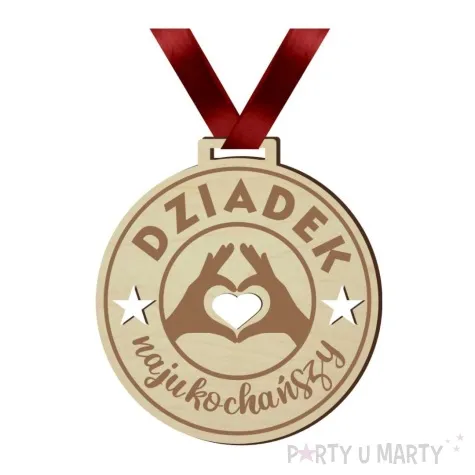 medal dziadek najukochanszy drewniany 72 mm