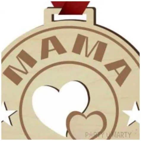 medal dzien matki mama na 100 drewniany 72 mm