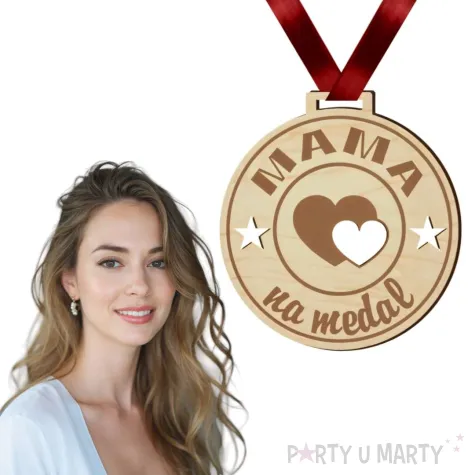 medal dzien matki mama na medal drewniany 72 mm