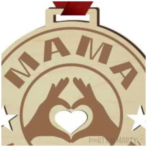 medal dzien matki mama najukochansza drewniany 72 mm