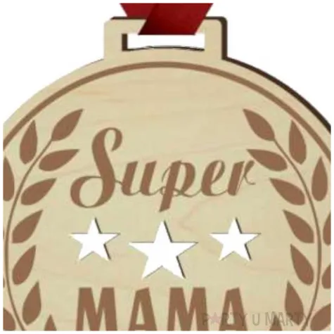 medal dzien matki super mama laur drewniany 72 mm