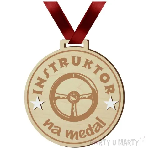 medal instruktor jazdy na medal drewniany 72 mm