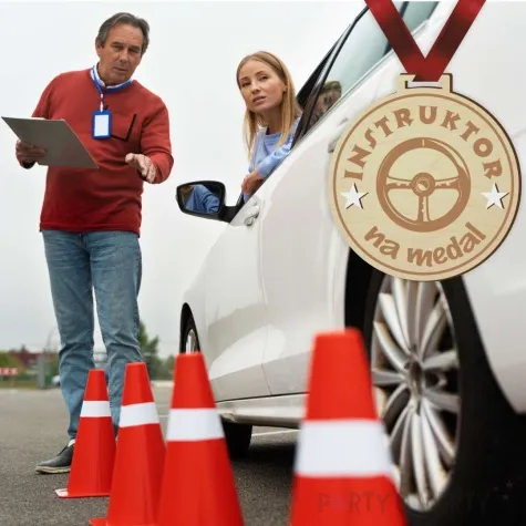 medal instruktor jazdy na medal drewniany 72 mm