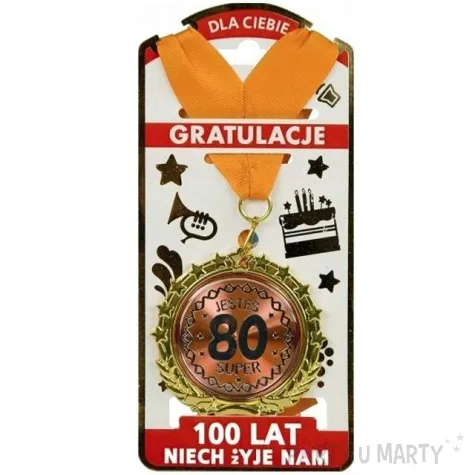 medal jestes super liczba 80 zloty topgift