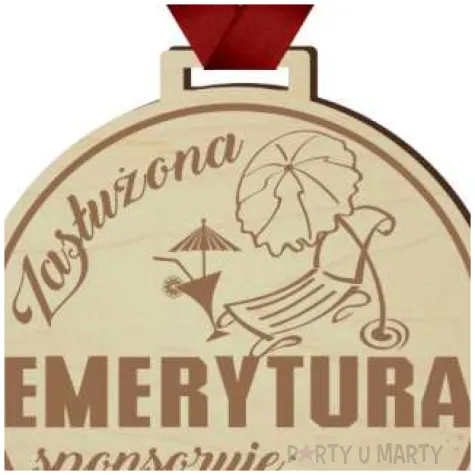 medal zasluzona emerytura drewniany 72 mm