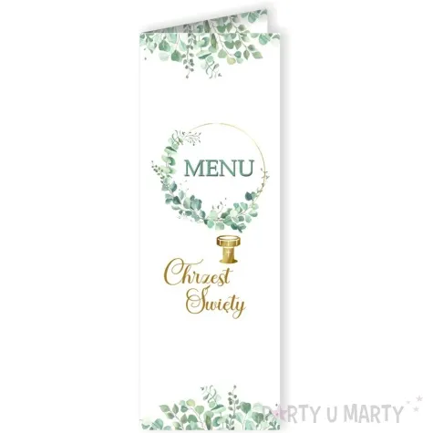 menu jadlospis chrzest swiety eukaliptus beauty 29 5 x 10 5 cm 3 szt