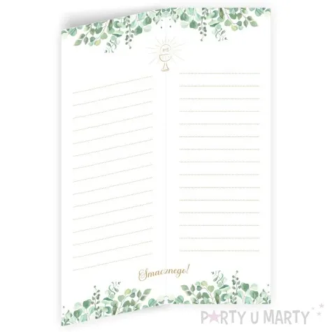 menu jadlospis komunia swieta eukaliptus beauty 29 5 x 10 5 cm 3 szt