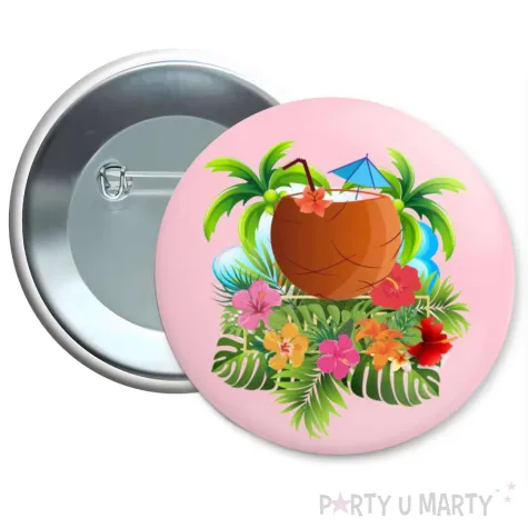 metalowa przypinka na lato wakacje hawajski kokos hello aloha pin 5 6 cm