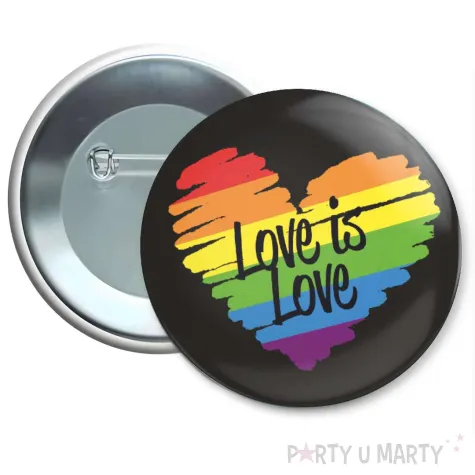 metalowa przypinka na parade rownosci lgbt teczowe serce love is love pride month 5 6 cm