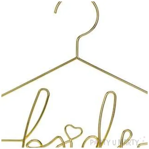 metalowy wieszak panna mloda bride zloty partydeco 45x27cm