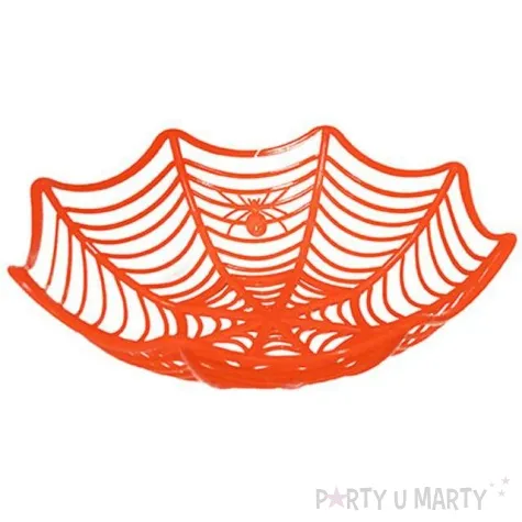 miska pajeczyna halloween pomaranczowa funnyfashion 27 cm