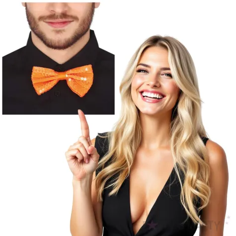 mucha cekinowa pomaranczowa guirca