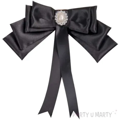 mucha damska kokardka z kamea czarna carnival toys