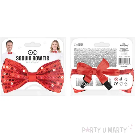 mucha imprezowa na urodziny sylwestra karnawal czerwona cekinowa partypal