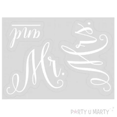 naklejka na samochod slubna mr and mrs partydeco