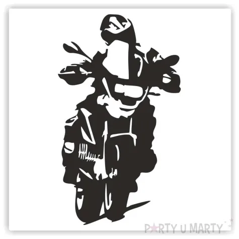 naklejka samochodowa motocykl z motocyklista 6 2 x 10 6 cm czarna