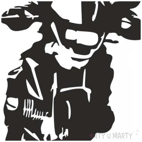 naklejka samochodowa motocykl z motocyklista 6 2 x 10 6 cm czarna