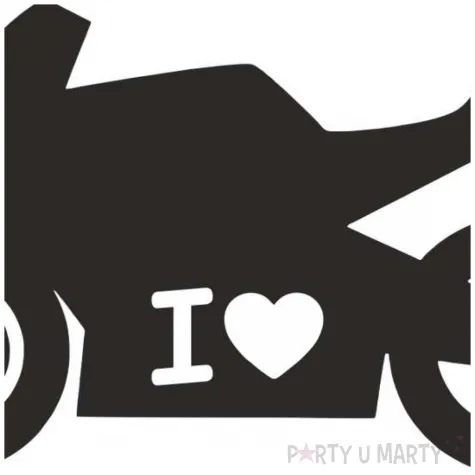 naklejka samochodowa motocykl z sercem 13 x 7 5 cm czarna