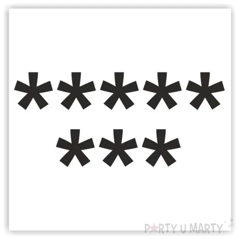 naklejka samochodowa osiem gwiazdek 13 x 6 cm czarna