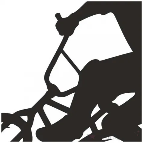 naklejka samochodowa rower z rowerzysta 13 x 12 cm czarna