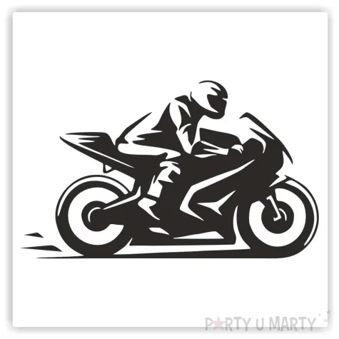 naklejka samochodowa scigacz z motocyklista 13 x 7 7 cm czarna
