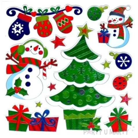 naklejki balwanek i choinka holograficzne arpex arkusz