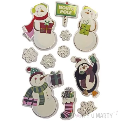 naklejki balwanki i sniezynki mix titanum 11 szt