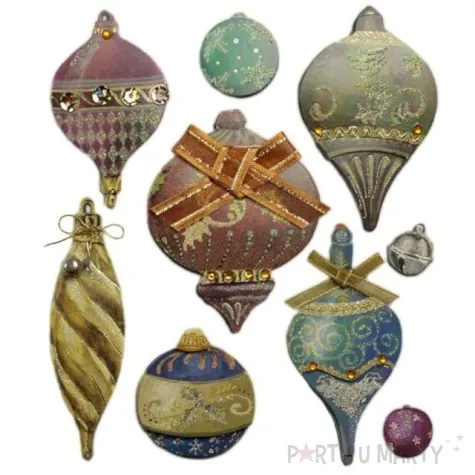 naklejki boze narodzenie bombki retro titanum 9 szt