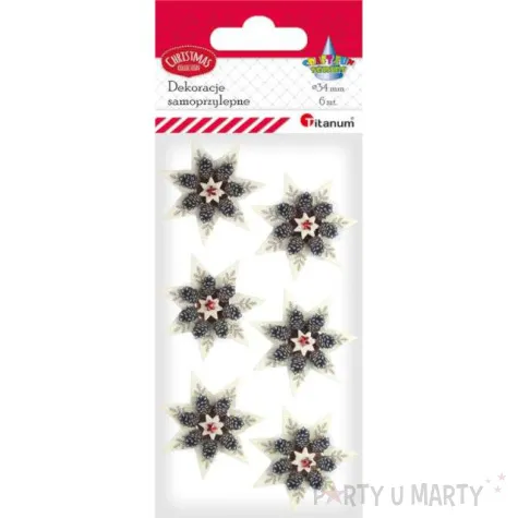 naklejki boze narodzenie gwiazdy titanum 6 szt