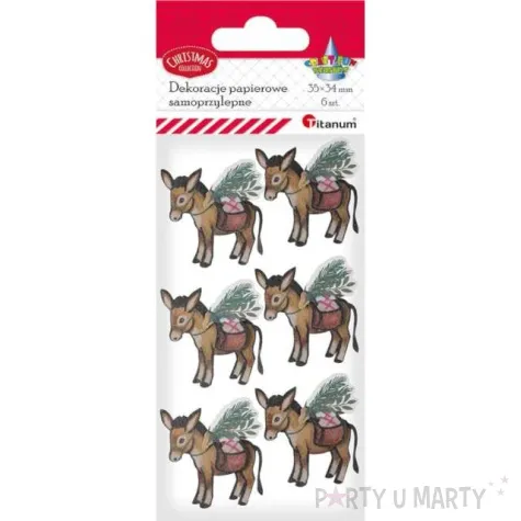 naklejki boze narodzenie osiol z narzuta titanum 6 szt