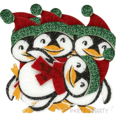 naklejki boze narodzenie pingwiny titanum 6 szt