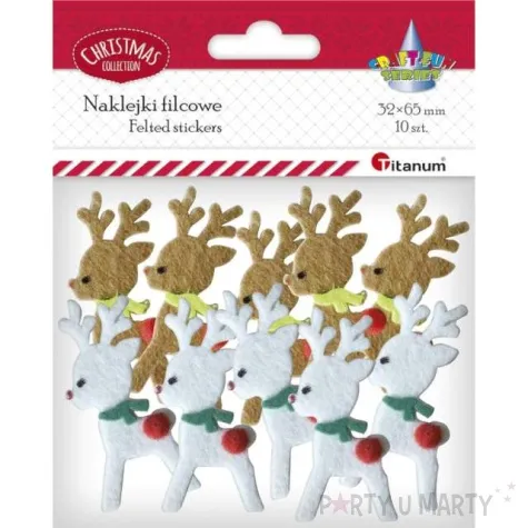 naklejki boze narodzenie renifery titanum 10 szt