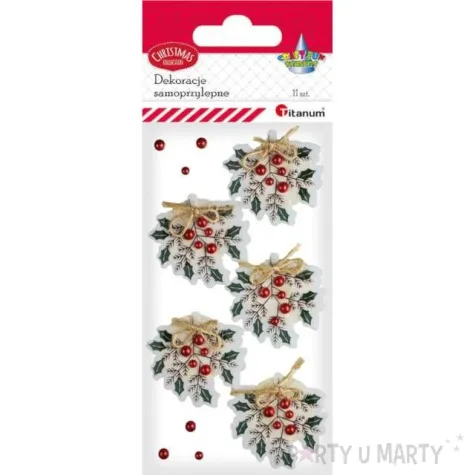 naklejki boze narodzenie swiateczny ostrokrzew titanum 11 szt