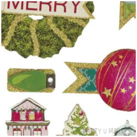 naklejki choinka domek i bombki 3d mix titanum 6 szt