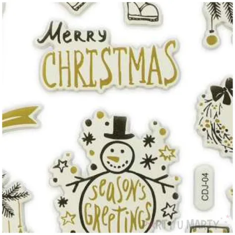 naklejki choinki glamour zloto czarne titanum 23 szt