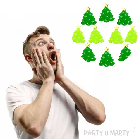 naklejki choinki zielone filcowe brewis 10 szt