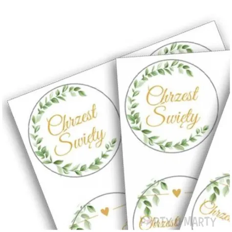 naklejki chrzest swiety bialy partycollection 18 szt