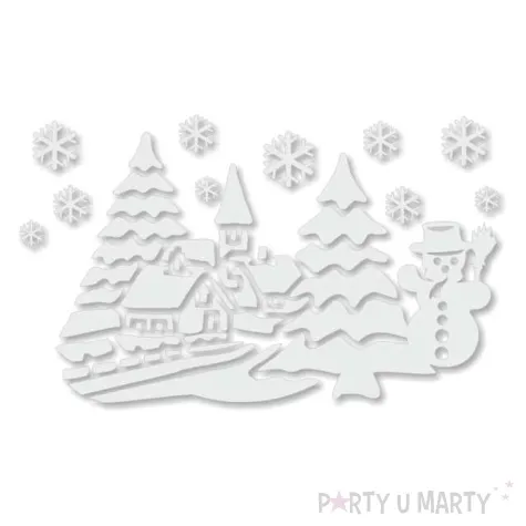 naklejki dekoracyjne kosciolek w gorach biale 14 szt