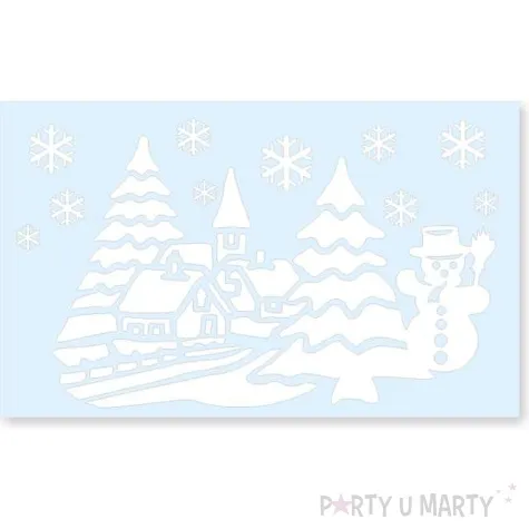 naklejki dekoracyjne kosciolek w gorach biale 14 szt